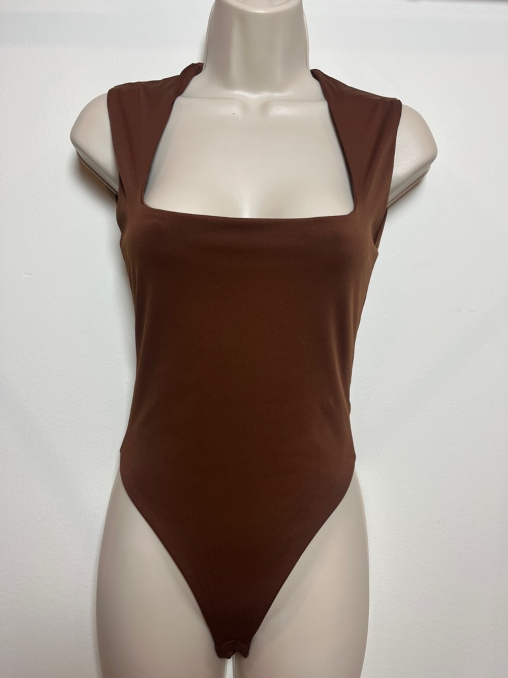 Square Neck Brown Bodysuit